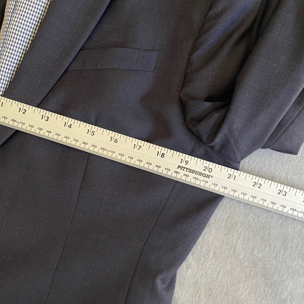 Banana Republic Blazer Mens Wool 42R Navy Blue Modern Slim Fit Italian Fabric - Picture 9 of 12